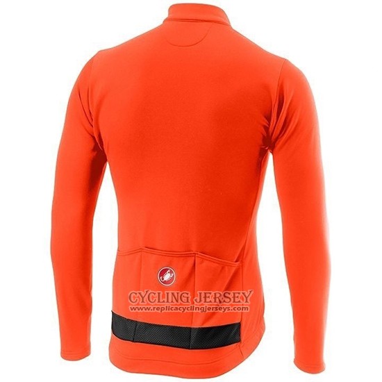 2019 Cycling Jersey Castelli Puro 3 Orange Black Long Sleeve And Bib Tight